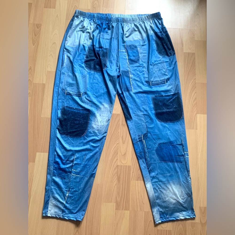 Womens Sz 5XL Pants Printed Sweatpants Elastic Waist Lounge Trousers Casual